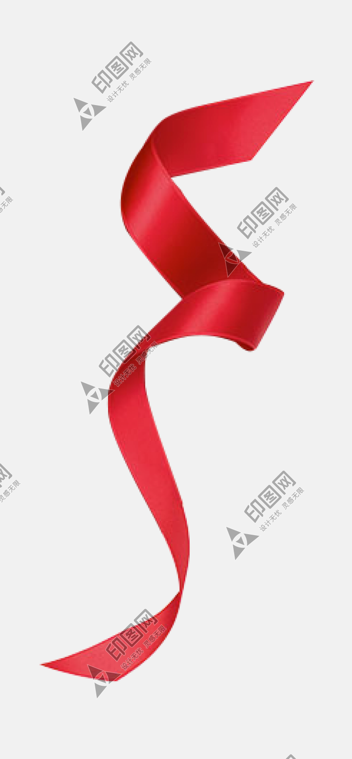 紅絲帶 彩帶  PNG