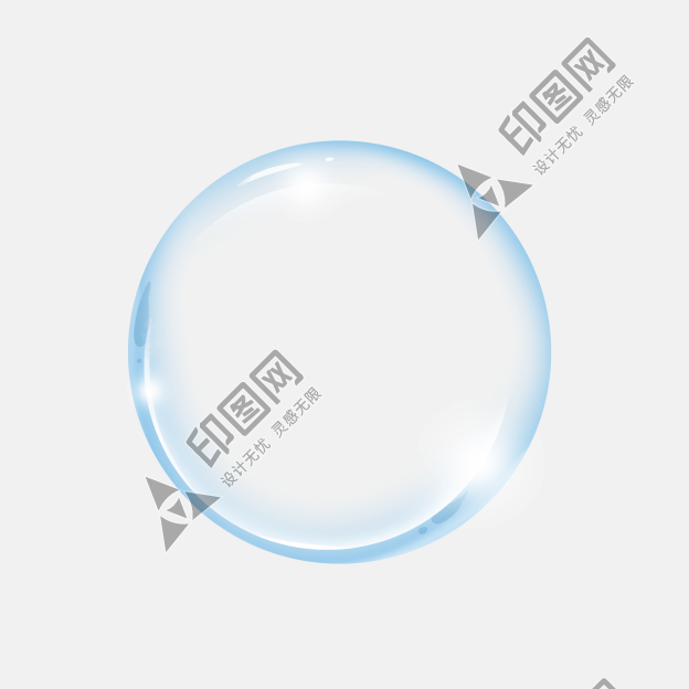 圆形蓝色漂浮气泡元素