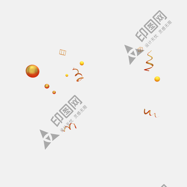 金色漂浮元素电商促销