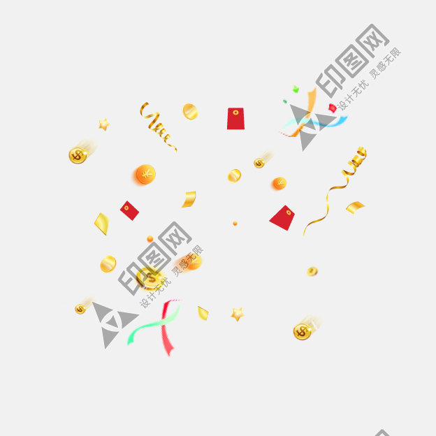 喜慶漂浮紅包慶png元素素材
