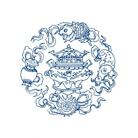 古代青花瓷花紋