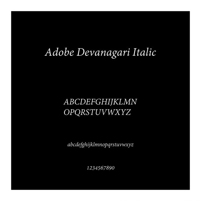 Adobe Devanagari Italic