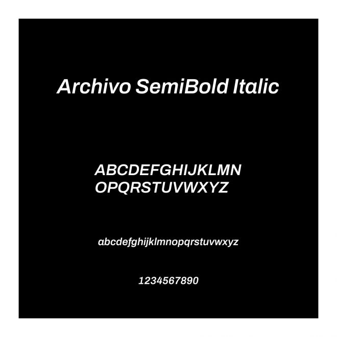 Archivo SemiBold Italic