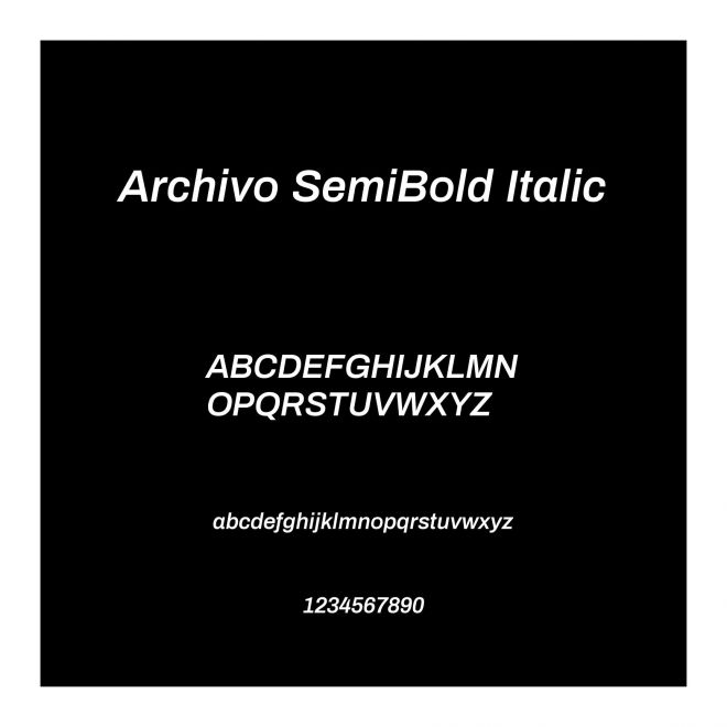 Archivo SemiBold Italic
