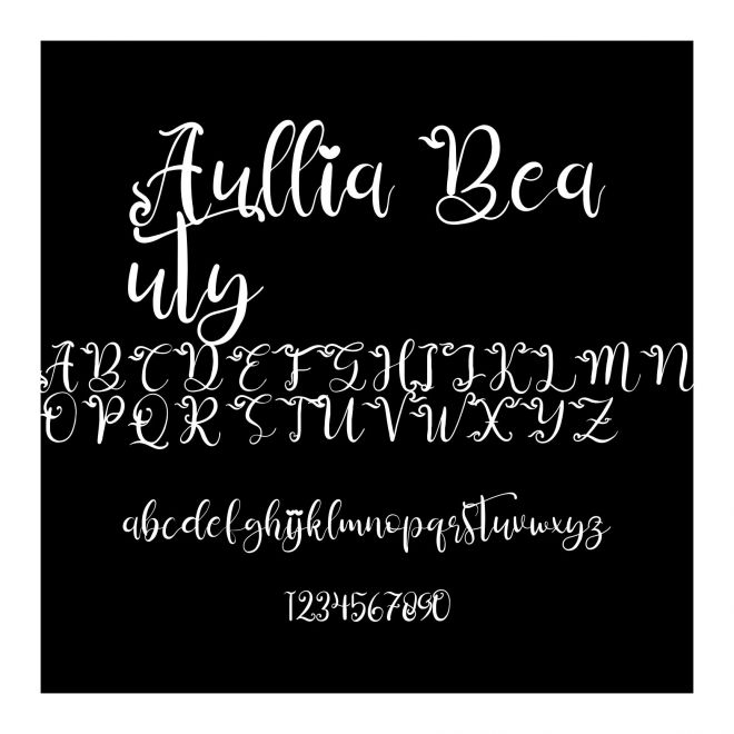Aulia Lettering Aullia Beauty字体免费下载和在线预览-印图网