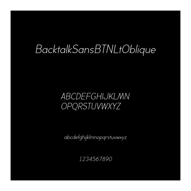BacktalkSansBTNLtOblique