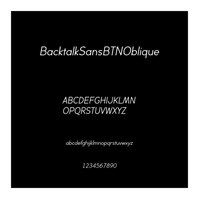 BacktalkSansBTNOblique
