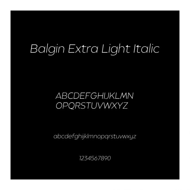 Balgin Extra Light Italic