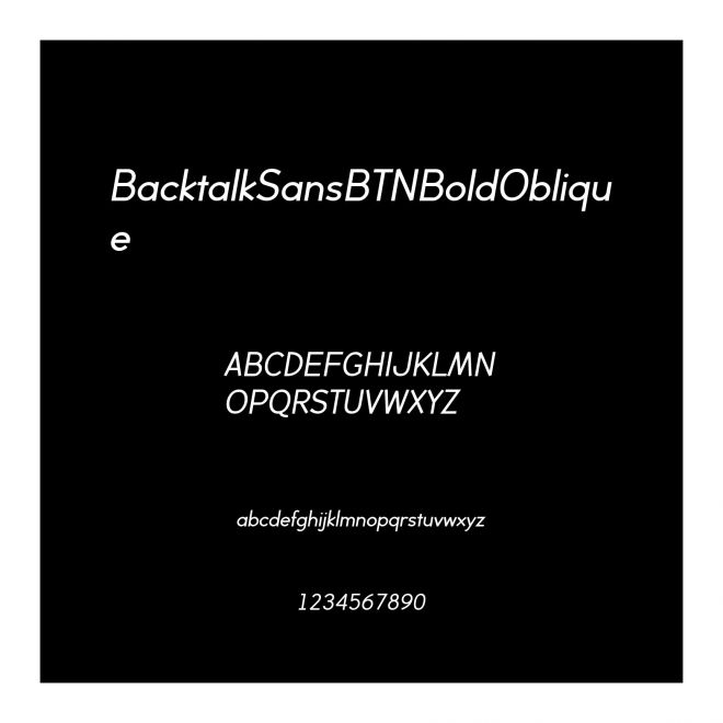BacktalkSansBTNBoldOblique