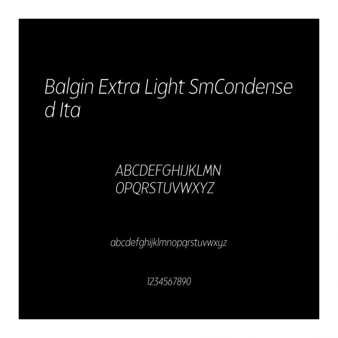 Balgin Extra Light SmCondensed Ita