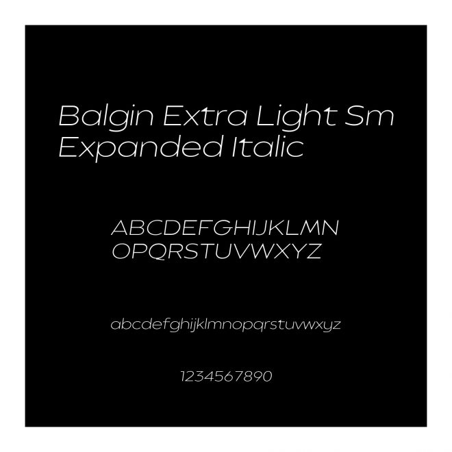 Balgin Extra Light SmExpanded Italic
