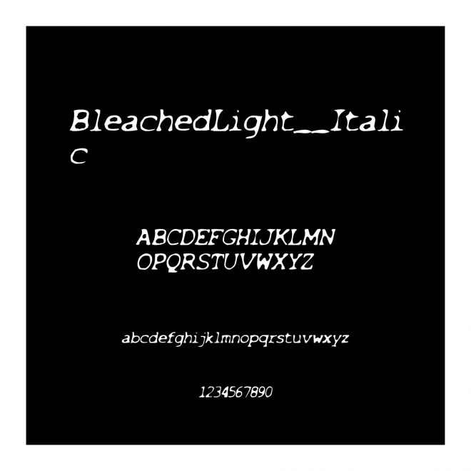BleachedLight__Italic
