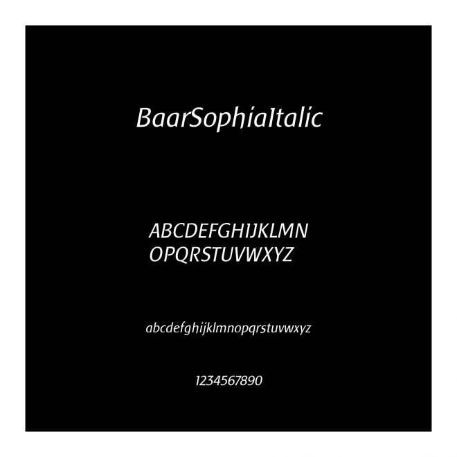BaarSophiaItalic