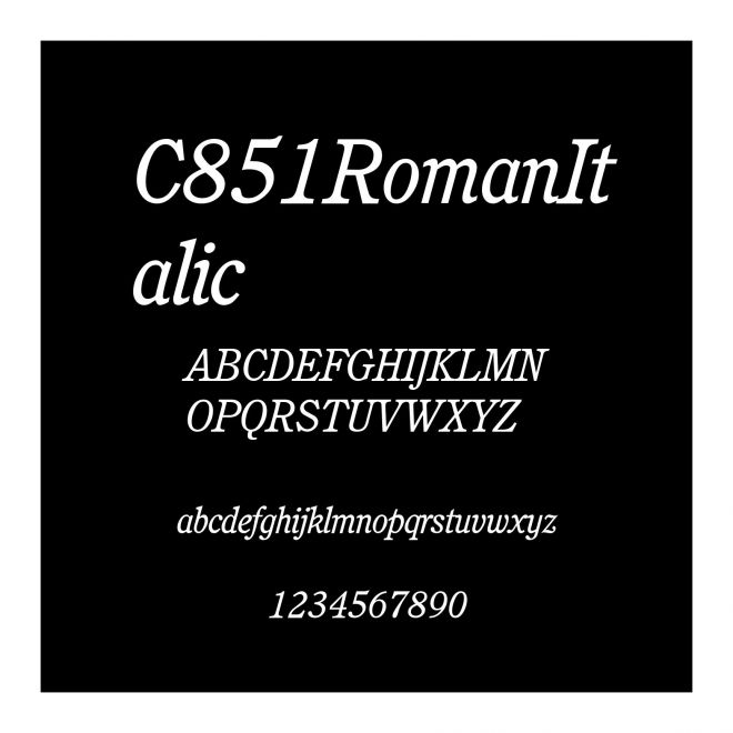 C851RomanItalic