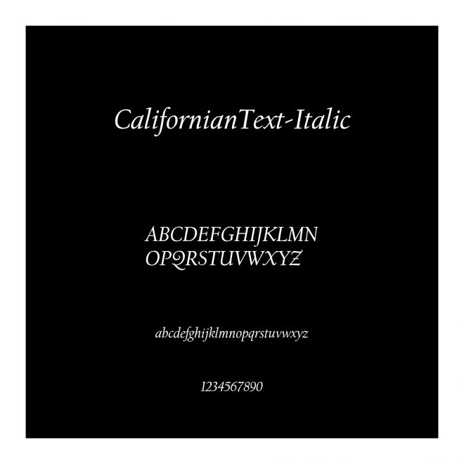 CalifornianText-Italic