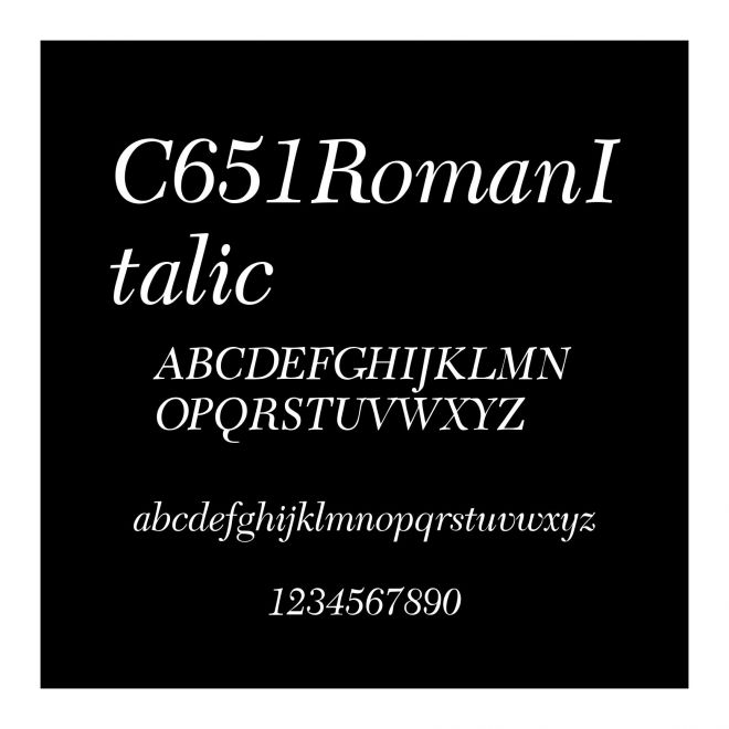C651RomanItalic