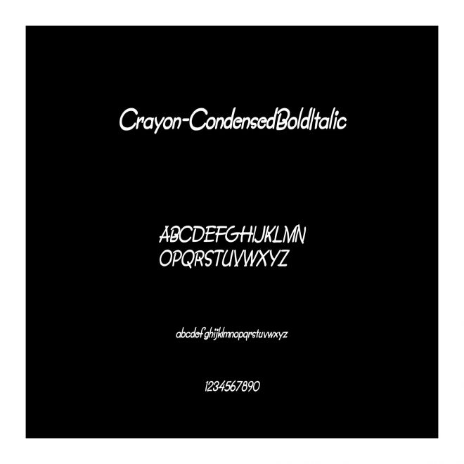 Crayon-CondensedBoldItalic