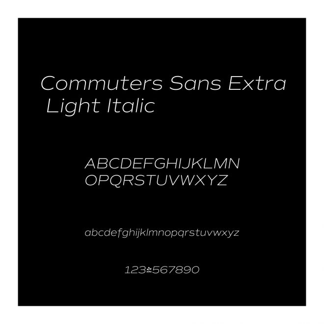 Commuters Sans Extra Light Italic