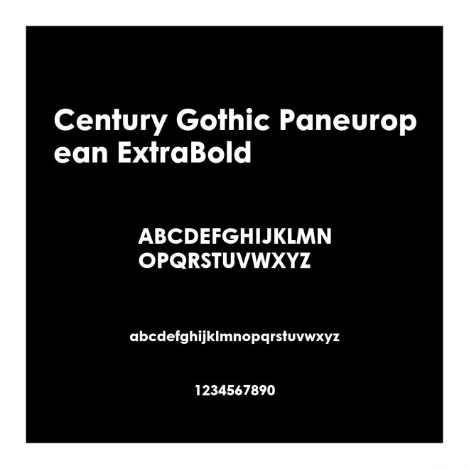 Century Gothic Paneuropean ExtraBold