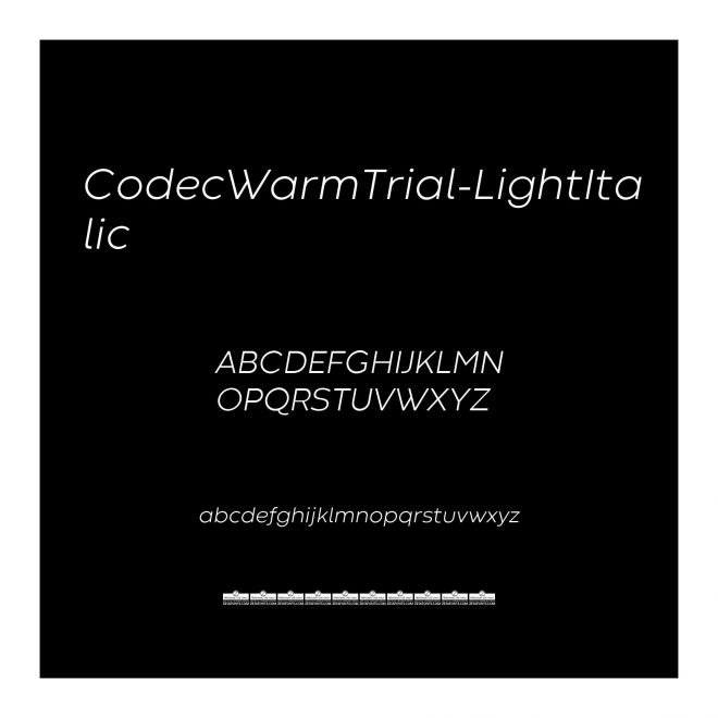 CodecWarmTrial-LightItalic