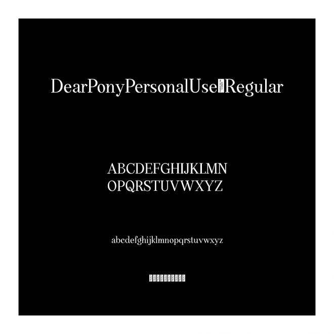 DearPonyPersonalUse-Regular