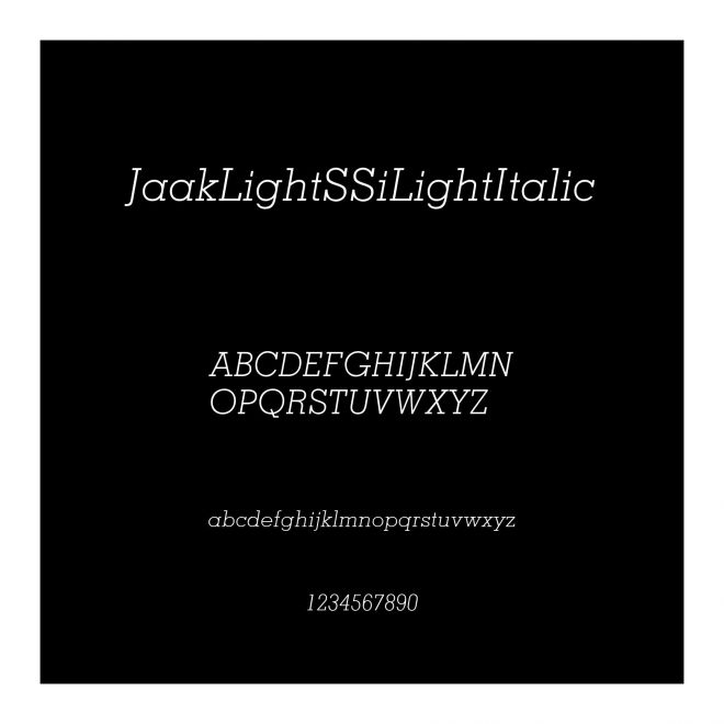 JaakLightSSiLightItalic