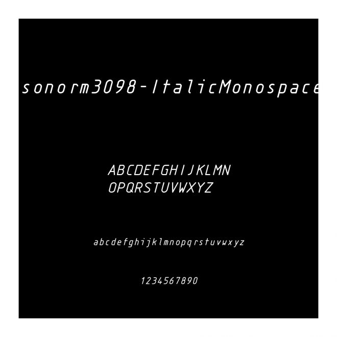 Isonorm3098-ItalicMonospaced