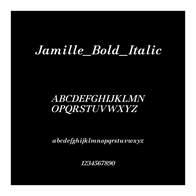 Jamille_Bold_Italic