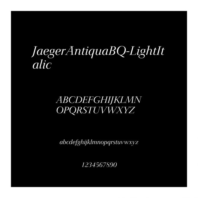 JaegerAntiquaBQ-LightItalic