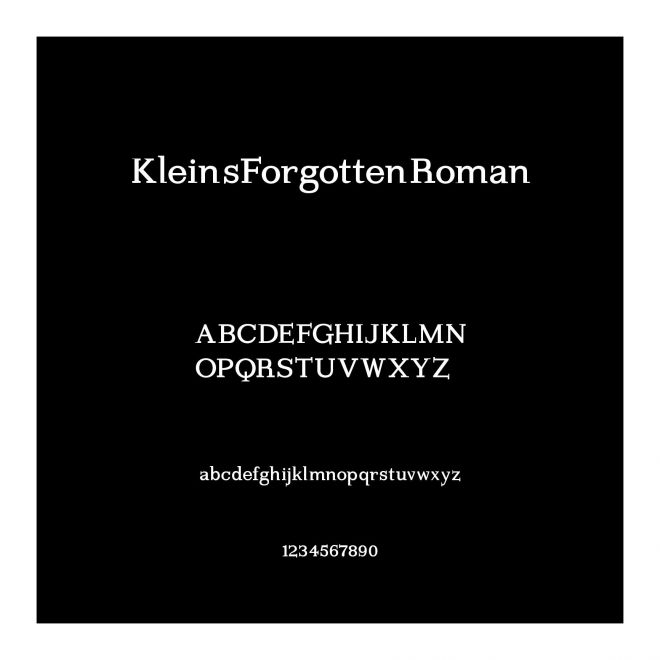 KleinsForgottenRoman
