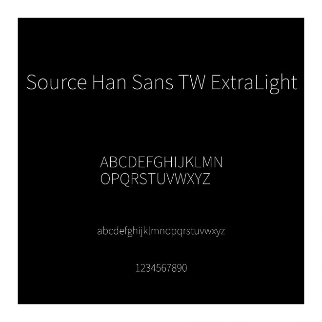 Source Han Sans TW ExtraLight