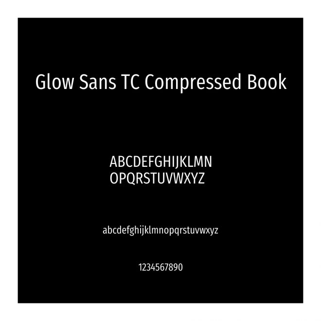 Glow Sans TC Compressed Book