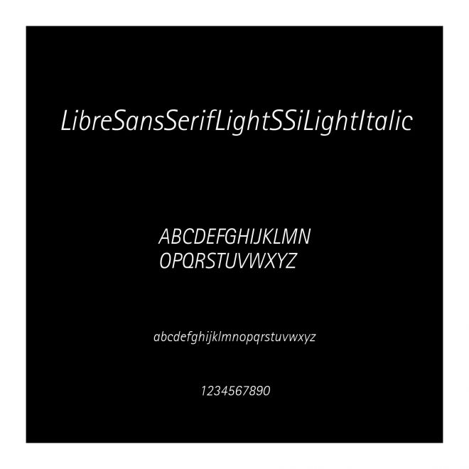 LibreSansSerifLightSSiLightItalic