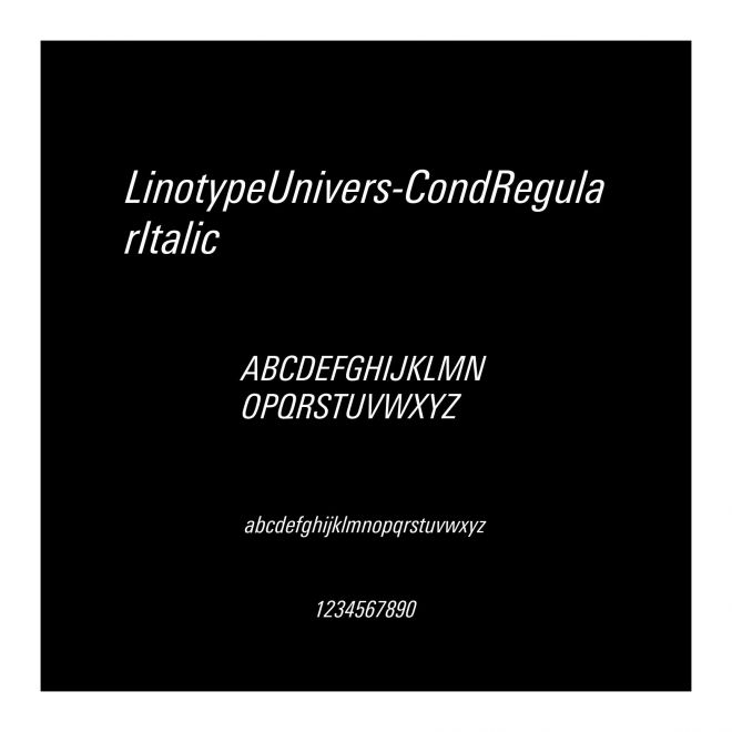 LinotypeUnivers-CondRegularItalic