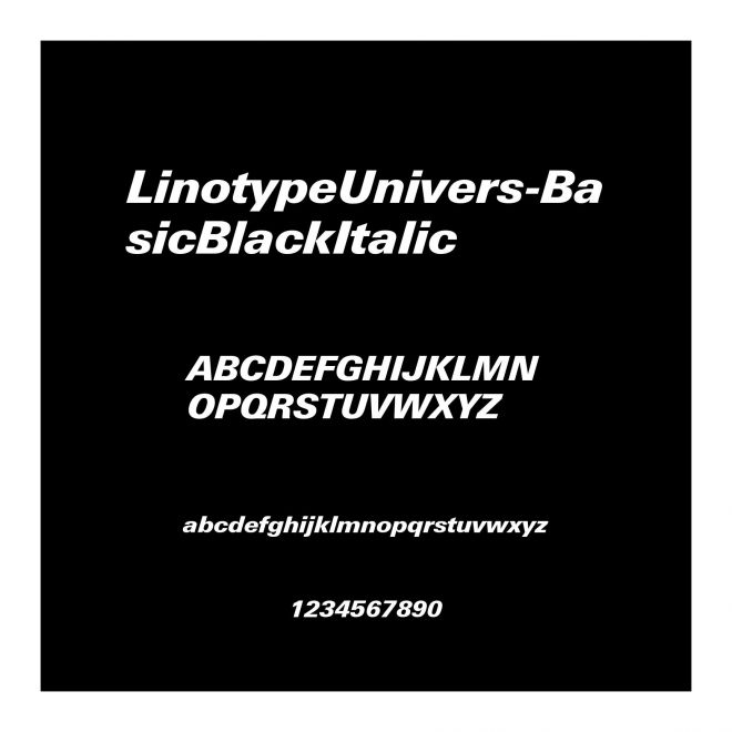 LinotypeUnivers-BasicBlackItalic