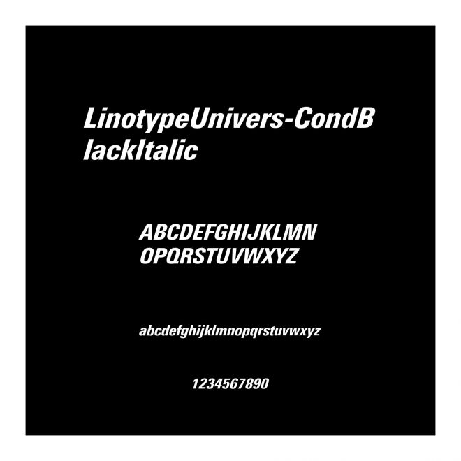 LinotypeUnivers-CondBlackItalic
