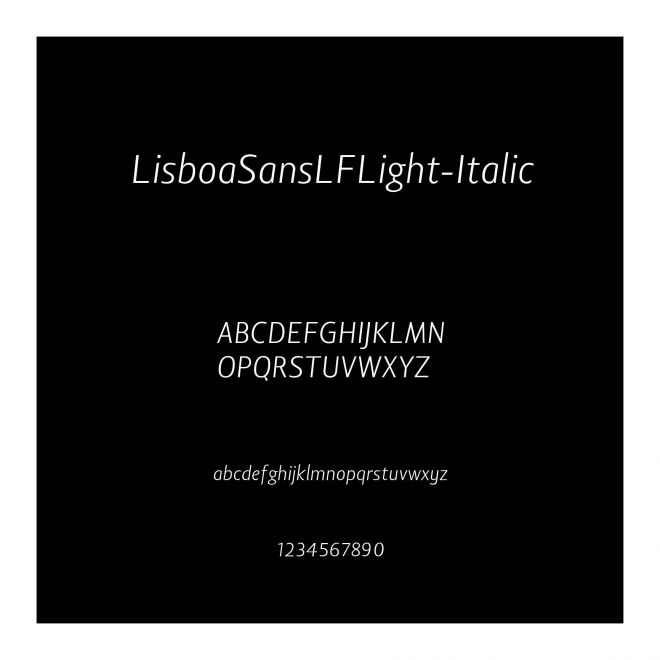 LisboaSansLFLight-Italic