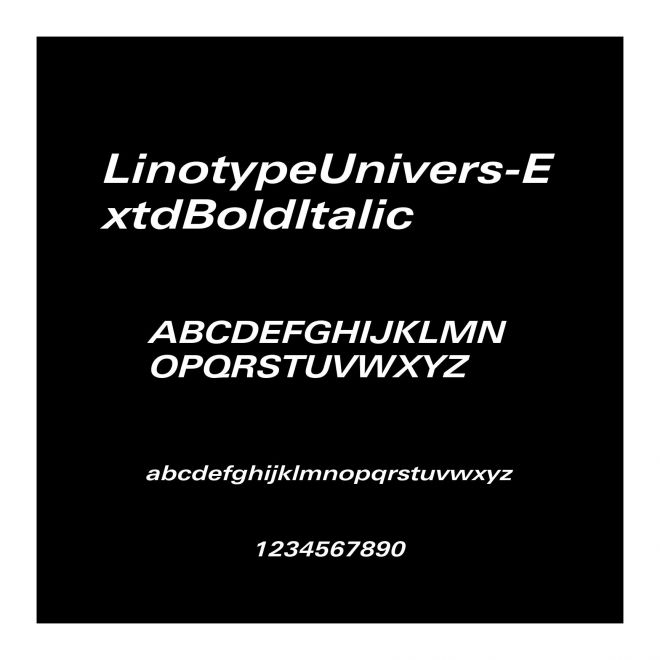 LinotypeUnivers-ExtdBoldItalic