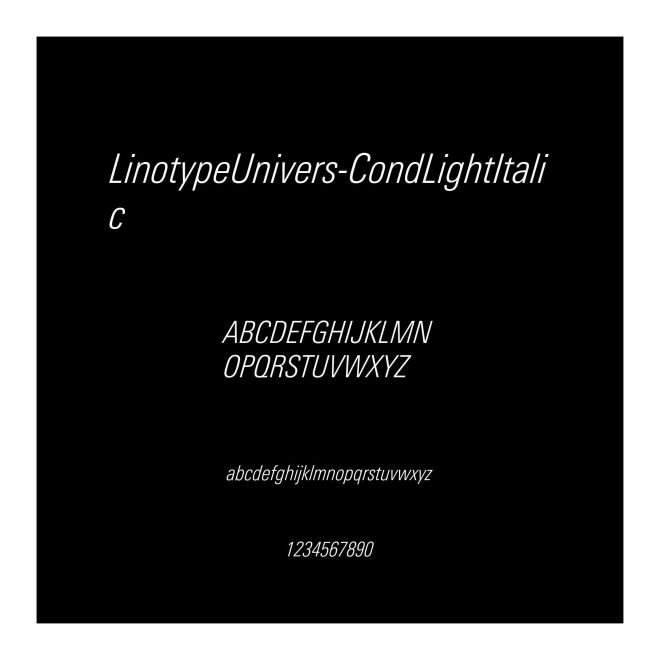LinotypeUnivers-CondLightItalic