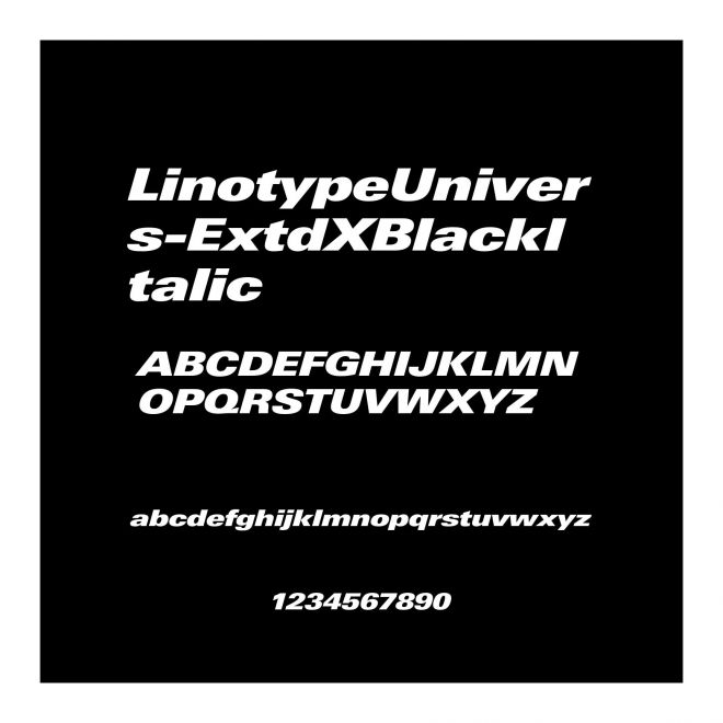 LinotypeUnivers-ExtdXBlackItalic