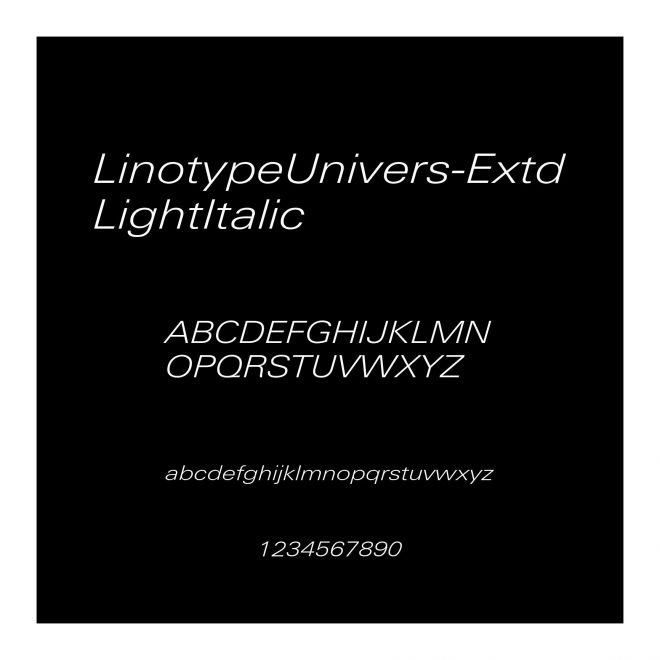 LinotypeUnivers-ExtdLightItalic