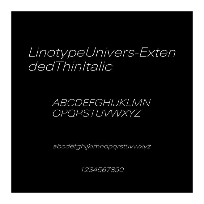 LinotypeUnivers-ExtendedThinItalic