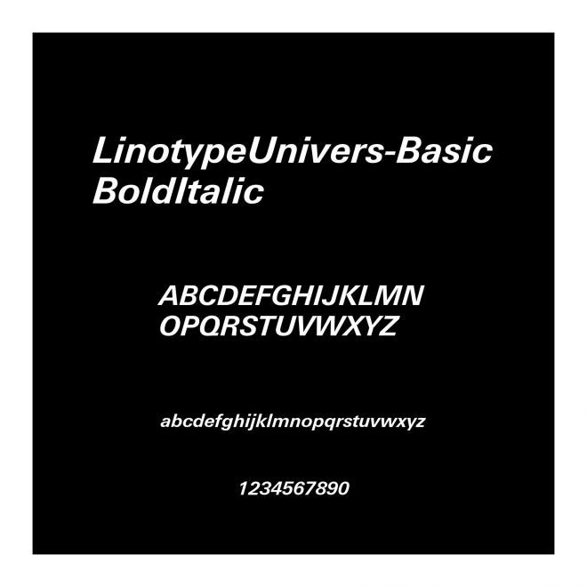 LinotypeUnivers-BasicBoldItalic