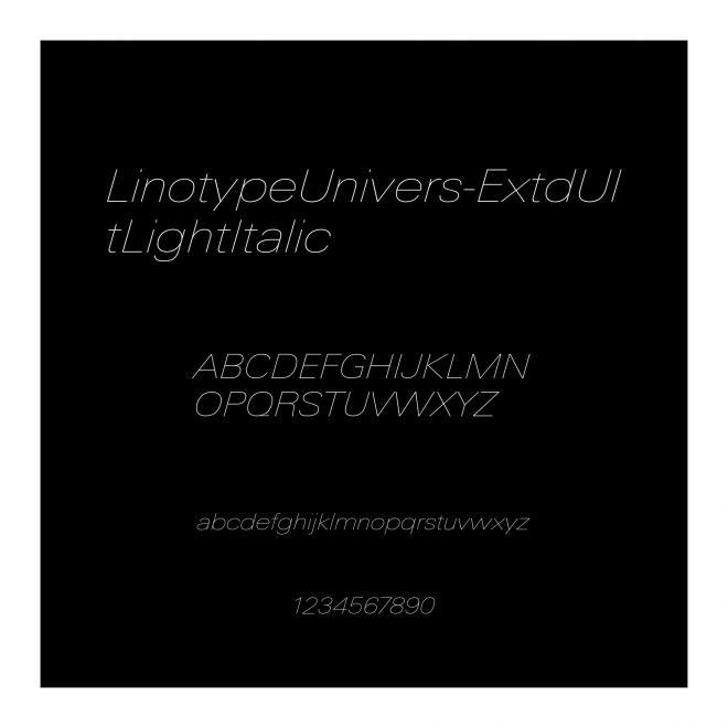 LinotypeUnivers-ExtdUltLightItalic