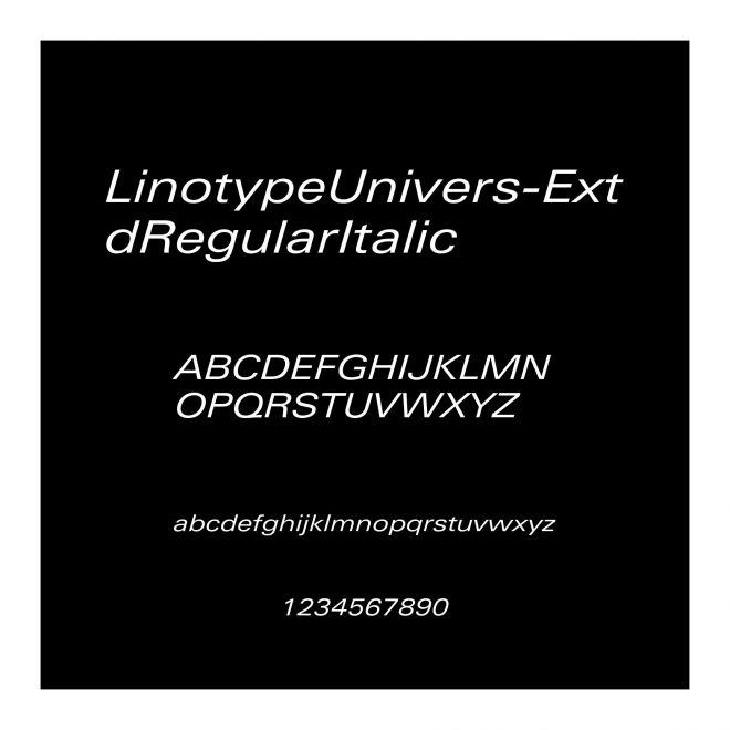 LinotypeUnivers-ExtdRegularItalic