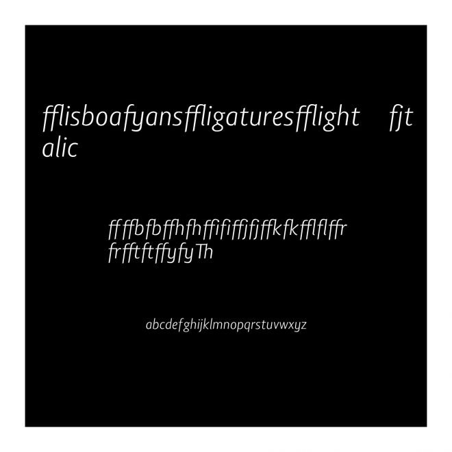 LisboaSansLigaturesLight-Italic