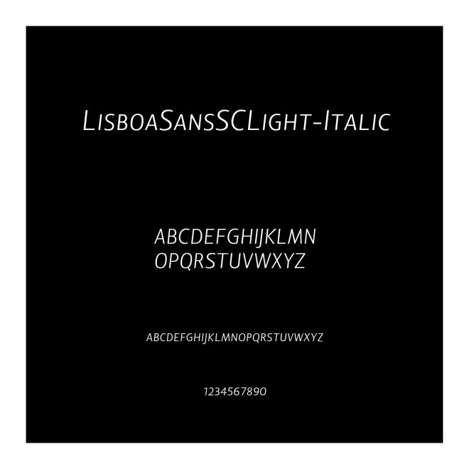 LisboaSansSCLight-Italic