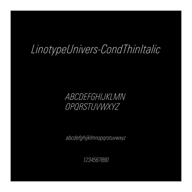 LinotypeUnivers-CondThinItalic