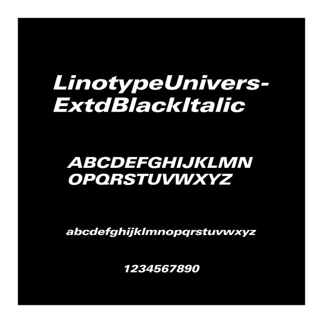 LinotypeUnivers-ExtdBlackItalic