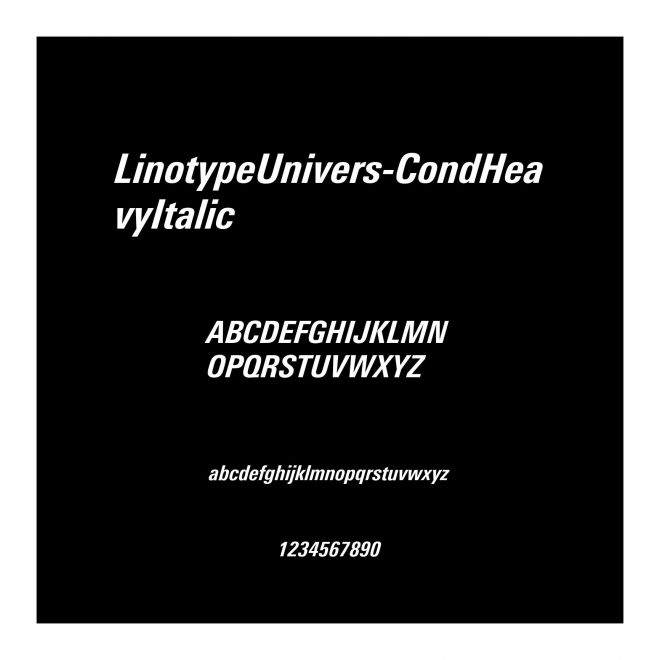 LinotypeUnivers-CondHeavyItalic